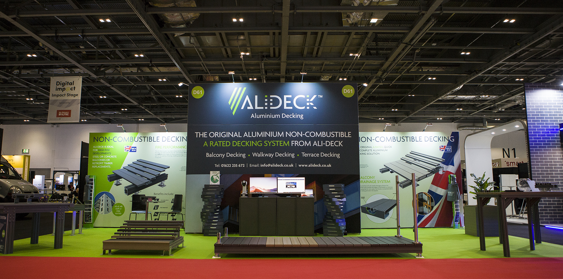 P1_24U6567 AliDeck exhibits its original range of aluminium decking products at Futurebuild 2020 to an eager audience of developers, architects, contractors and more.