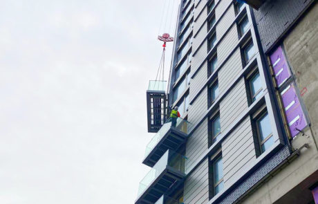 AliDeck non-combustible aluminium metal decking specified for balcony package at Gore Street Manchester project