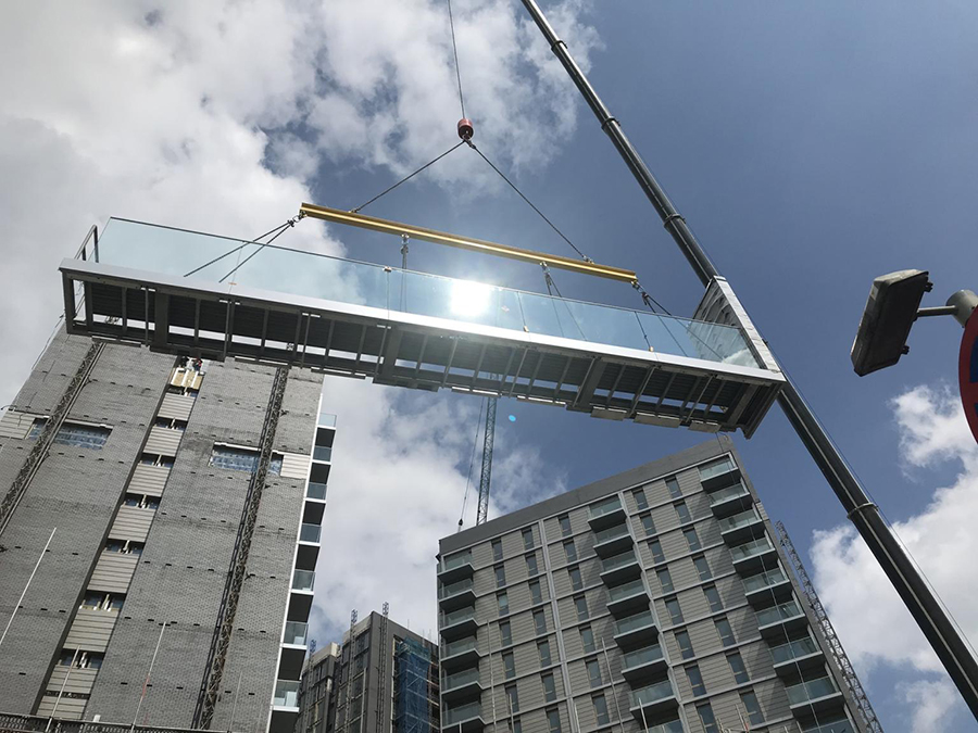 AliDeck Non-Combustible Aluminium Metal Decking Junior Board Installed On Feature Balconies at Gore Street, Manchester
