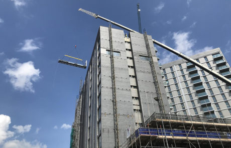 AliDeck Non-Combustible Aluminium Metal Decking Junior Board Installed On Feature Balconies at Gore Street, Manchester
