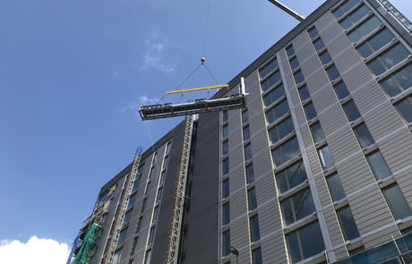 AliDeck Non-Combustible Aluminium Metal Decking Junior Board Installed On Feature Balconies at Gore Street, Manchester