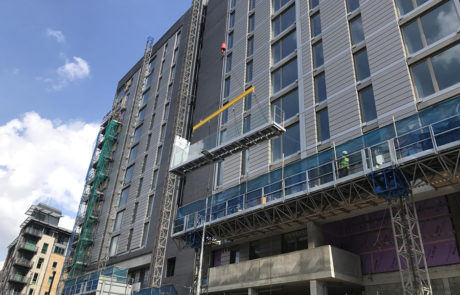 AliDeck Non-Combustible Aluminium Metal Decking Junior Board Installed On Feature Balconies at Gore Street, Manchester
