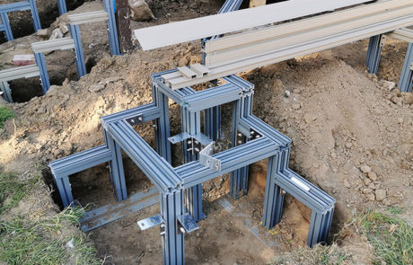 AliDeck non-combustible aluminium metal decking Low Joist used as pole in terrace steps structure
