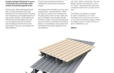 AliDeck Non-Combustible Aluminium Metal Decking Lite Board Launched