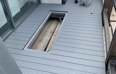 AliDeck Non-Combustible Aluminium Metal Decking Installed To Fire-Escape Balconies in Elephant & Castle London Redevelopment