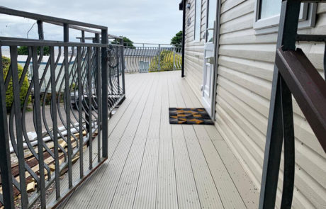 AliDeck Non-Combustible Aluminium Metal Decking Lite Board Installed at Static Caravan in Wales