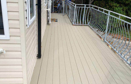 AliDeck Non-Combustible Aluminium Metal Decking Lite Board Installed at Static Caravan in Wales