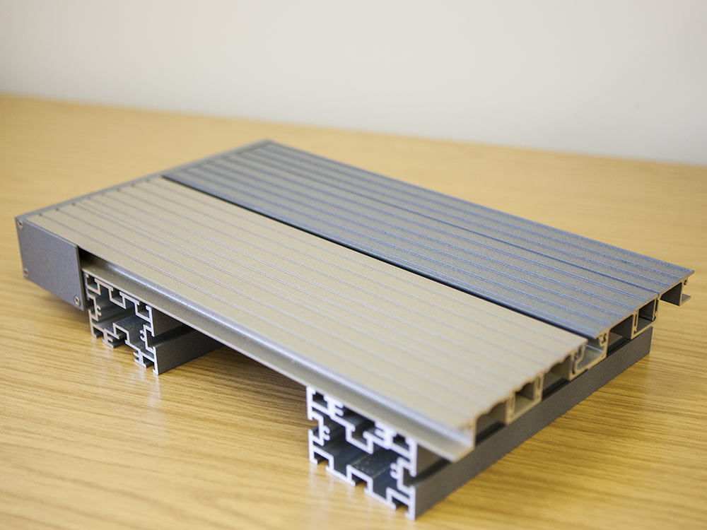 AliDeck Non-Combustible Aluminium Metal Decking Joist Gutter Sample AliDeck Non-Combustible Aluminium Metal Decking Joist Gutter Sample