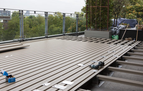 AliDeck Non-Combustible Aluminium Metal Decking Team Head To bermondsey penthouse Apartment To Inspect Roof Terrace Install