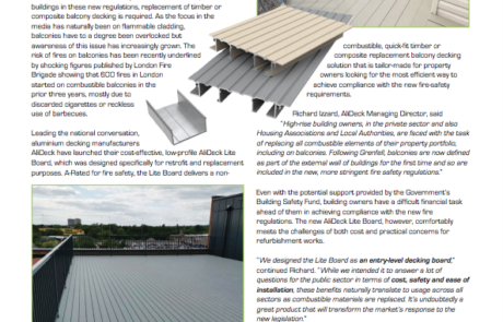 AliDeck Lite Board Featured In Public Sector Building Magazine