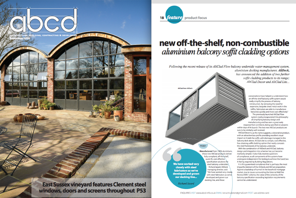 AliClad Balcony Soffit Cladding Featured In ABC&D Magazine September 2020