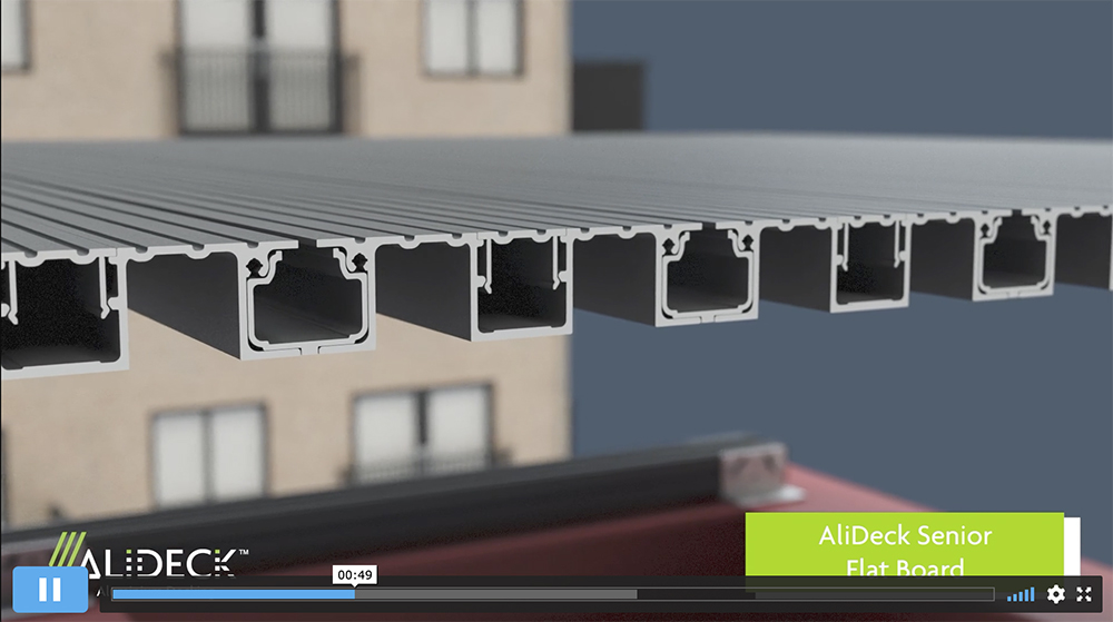 AliDeck Product Showcase for aluminium decking, soffit cladding, balcony balustrades.