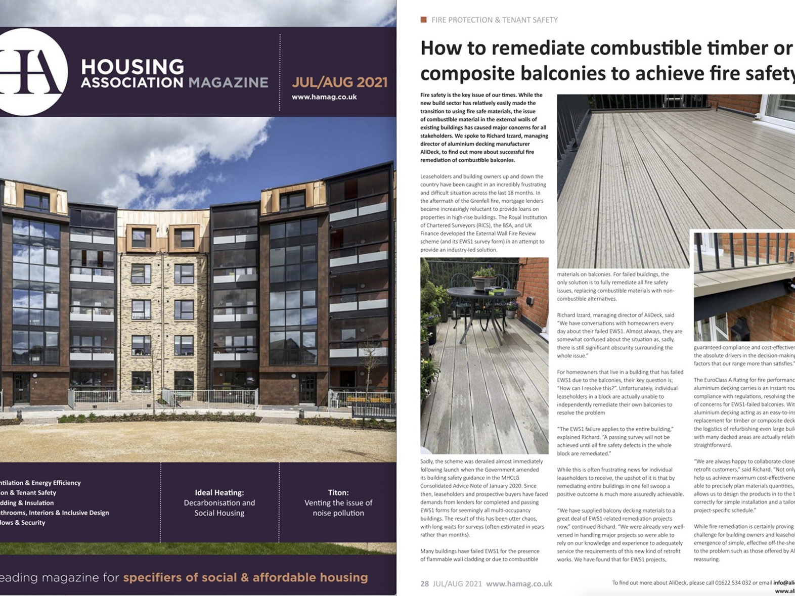 AliDeck Housing Association Magazine July August 2021