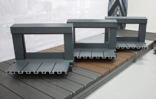 AliDeck factory crew manufacture lovely desktop-sized AliRail with Glass Infill Balustrade Balcony Samples