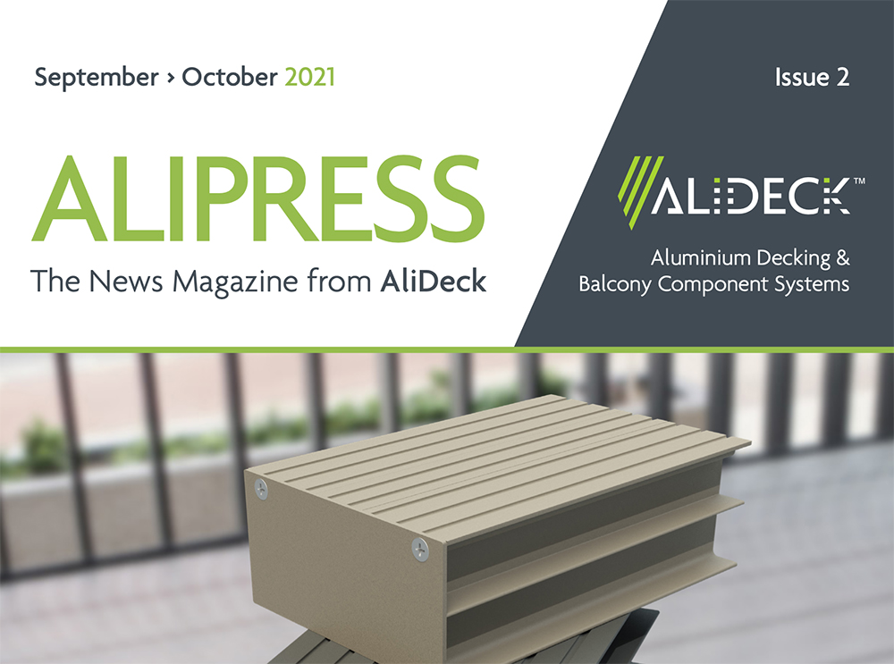 Issue 2 of AliDeck's news magazine AliPress is now available, with all the latest news on our aluminium decking and balcony component systems.