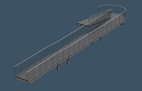 AliDeck Aluminium Decking Walkway Case Study London Render