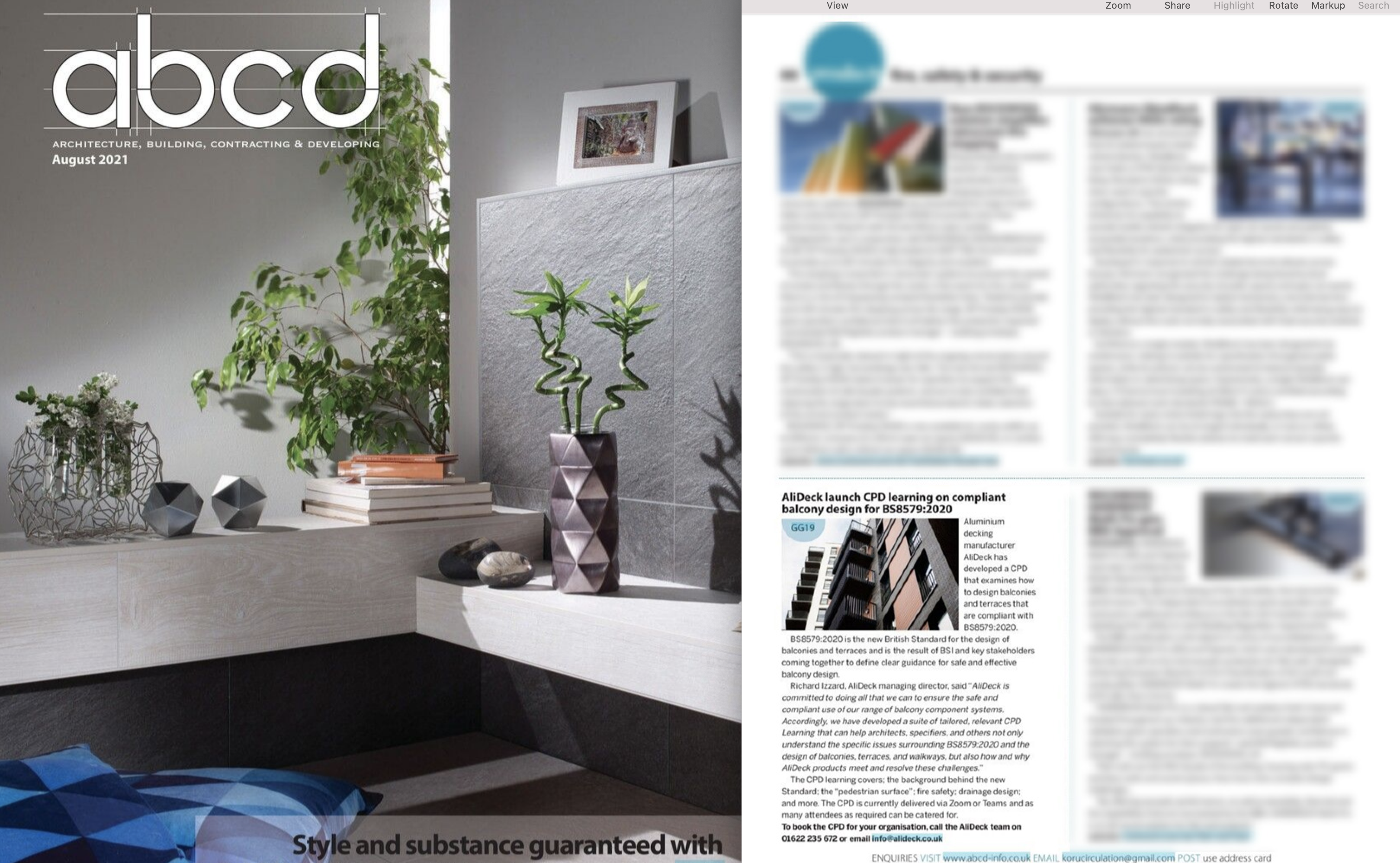 AliDeck Aluminium Decking Featured in ABCD Magazine August 2021