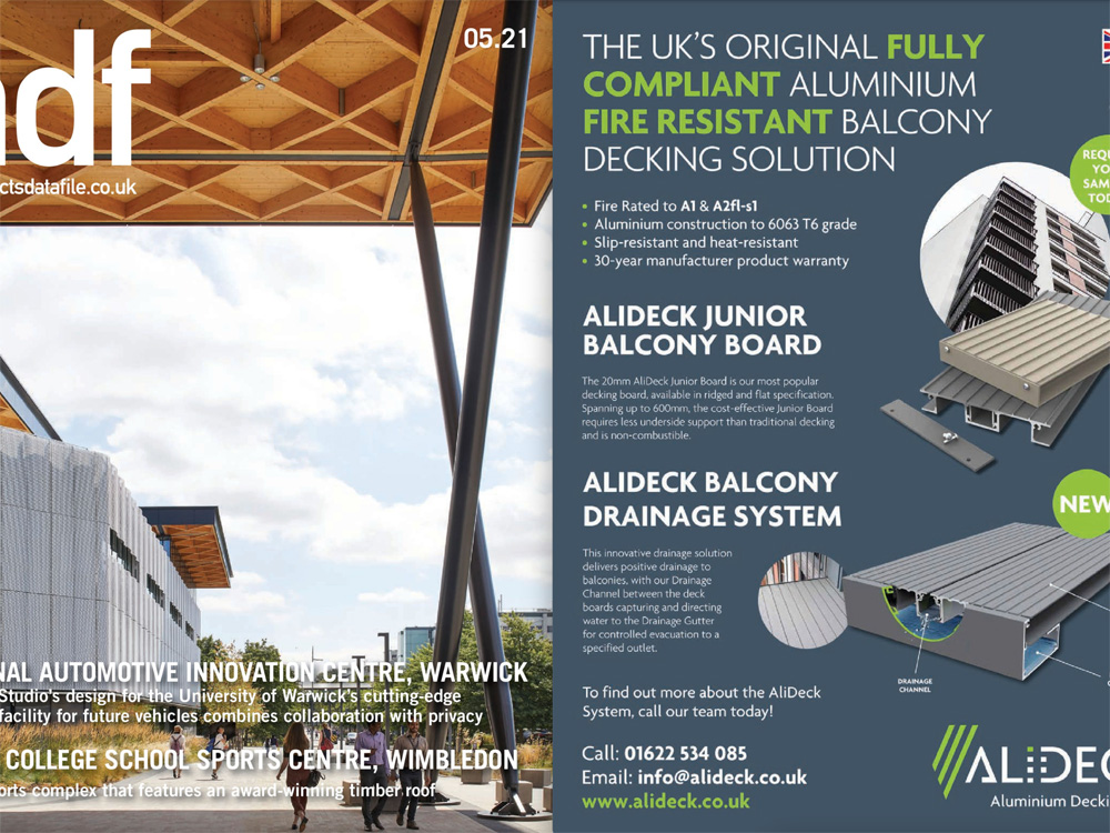 AliDeck Aluminium Decking Featured in ADF Magazine May 2021