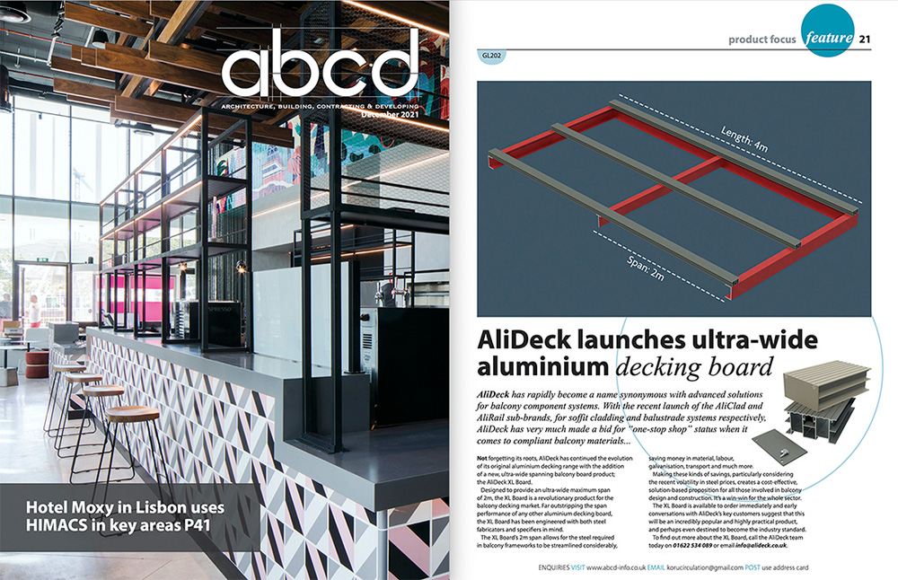 AliDeck Aluminium Metal Decking ABCD Magazine Feature