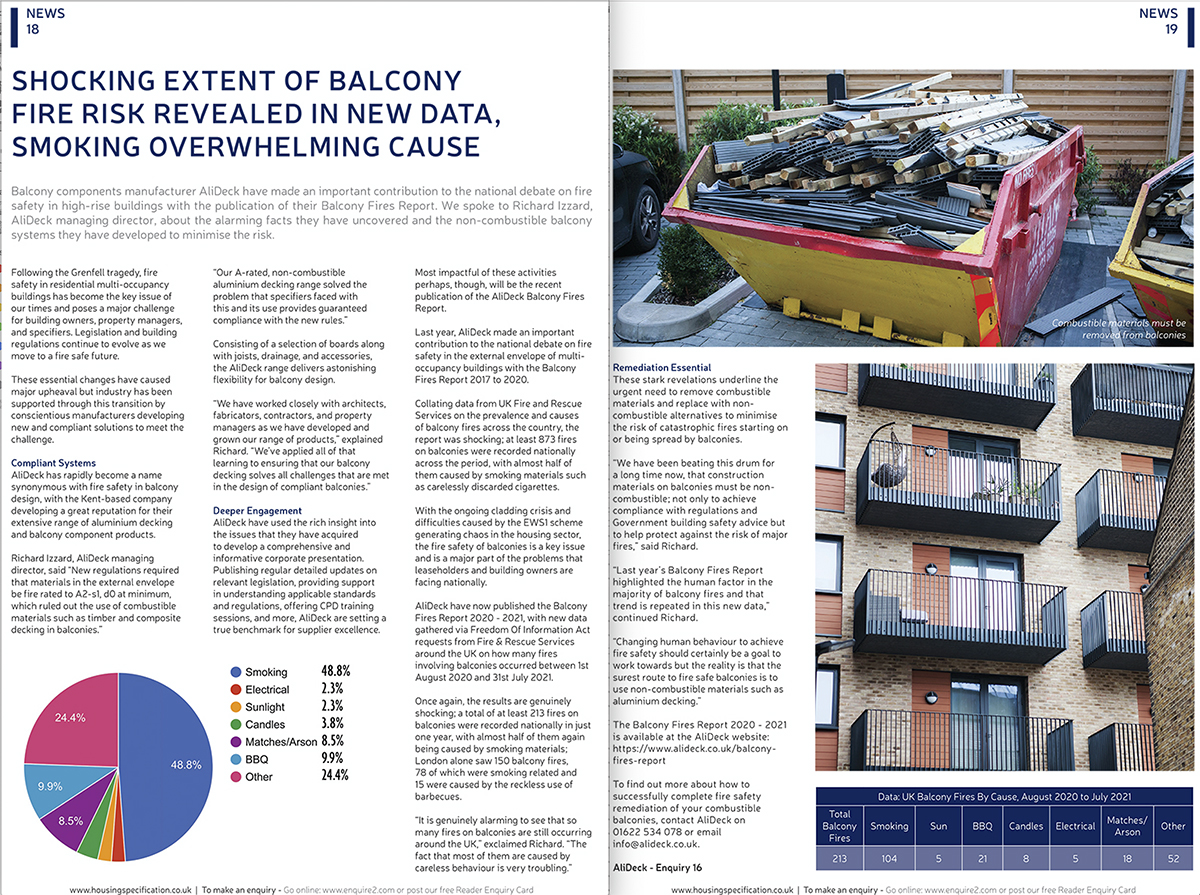 Housing Specification October November Issue Balcony Fires Report Feature