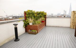 AliDeck Digital Marketing Apprentice makes site visit to fire safety remediation project in Bermondsey, London, to capture photographs of our aluminium decking to the large roof terrace