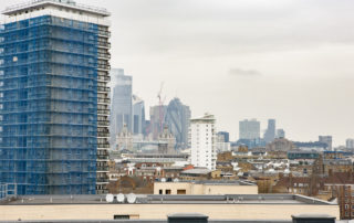 AliDeck Digital Marketing Apprentice makes site visit to fire safety remediation project in Bermondsey, London, to capture photographs of our aluminium decking to the large roof terrace