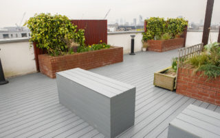 AliDeck Digital Marketing Apprentice makes site visit to fire safety remediation project in Bermondsey, London, to capture photographs of our aluminium decking to the large roof terrace