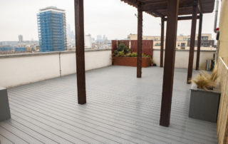 AliDeck Digital Marketing Apprentice makes site visit to fire safety remediation project in Bermondsey, London, to capture photographs of our aluminium decking to the large roof terrace