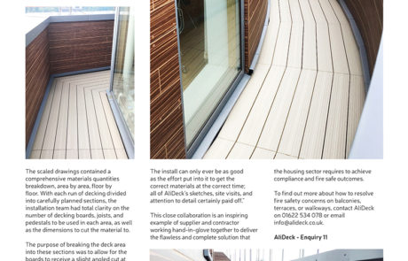 AliDeck Housing Specification Aluminium Decking Balcony Fire Safety Remediation Artesian House