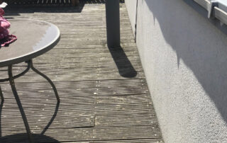 Large roof terrace decking replacement project completed in Bermondsey, London, as part of refurbishment works for The Hyde Group