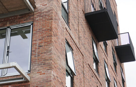 AliDeck make site visit to see work-in-progress on installation of our modular balcony kit of decking, soffit cladding and balustrade to steel balconies
