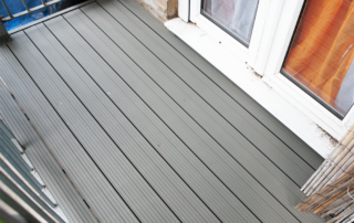 AliDeck Aluminium Metal Decking 30mm Senior Board in Quartz Grey Installed on Balcony Deck by Approved Installers Alu Installations