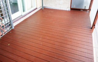 AliDeck Aluminium Balcony Decking Installation River View Heights in Non -Standard Colour RAL 8016 Mahogany Brown Installed by Alu Installations