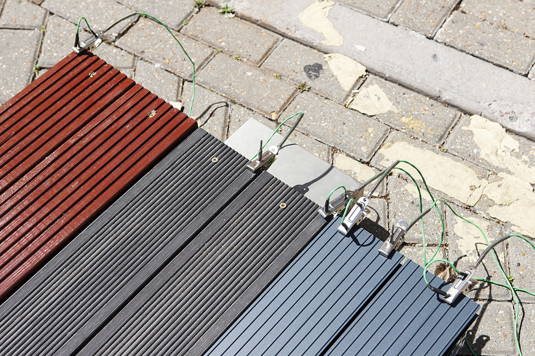 Further testing on heat performance of aluminium decking versus timber and composite decking, core material temperature measurements reveal compelling data