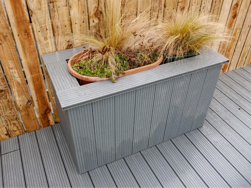 AliDeck Aluminium Metal Decking Accessories Planter Kit In Use On Roof Terrace