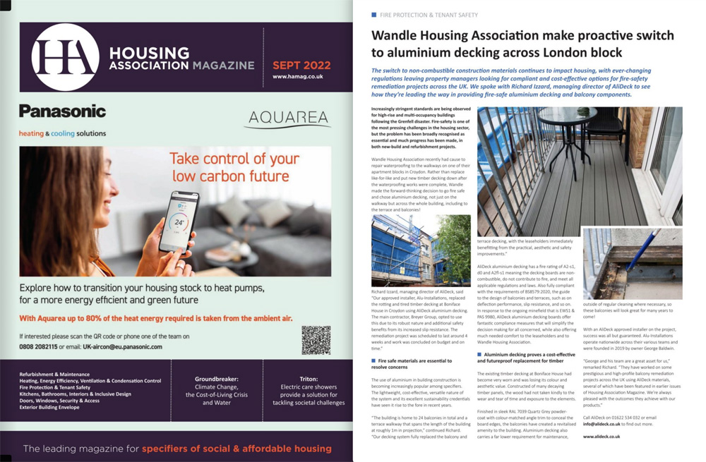 AliDeck Aluminium Metal Decking Feature Housing Association Magazine Crayford Remediation Project