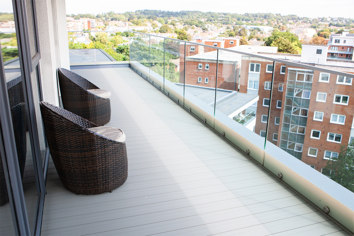 Balcony Fire Remediation Project with curved terraces and walkways at Horizon care home in Poole