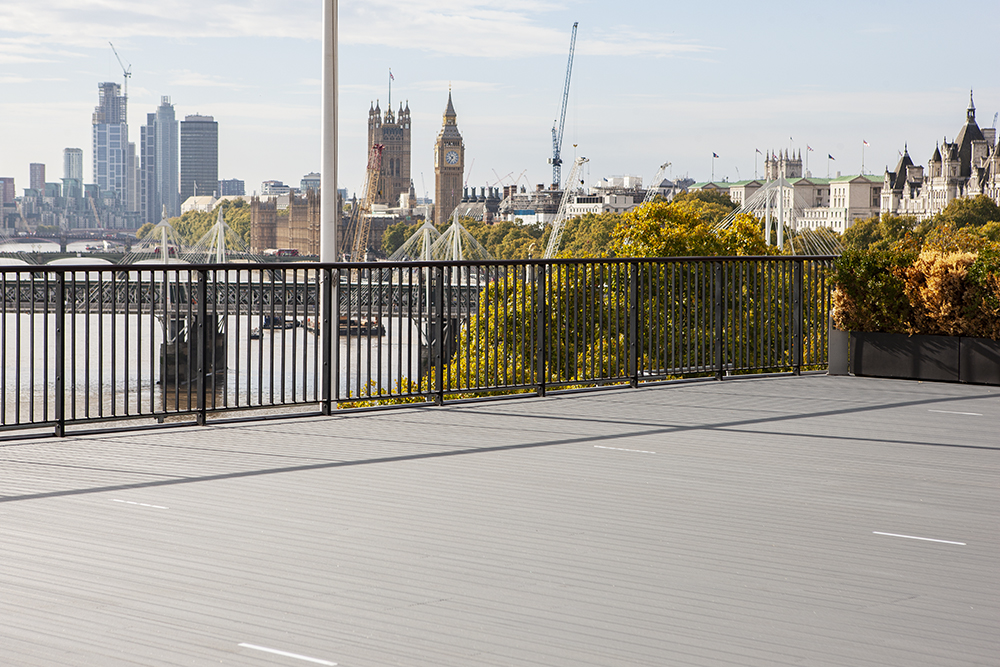 Stunning roof terrace completed at IET London Savoy Place, incredible views across the city from this beautiful space