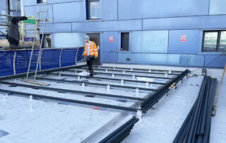 Roof terrace decking replacement completed at Indigo Blue, Leeds, by AliDeck approved installer JB Project Services