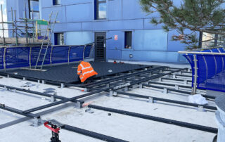 Roof terrace decking replacement completed at Indigo Blue, Leeds, by AliDeck approved installer JB Project Services