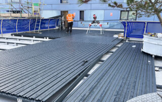 Roof terrace decking replacement completed at Indigo Blue, Leeds, by AliDeck approved installer JB Project Services