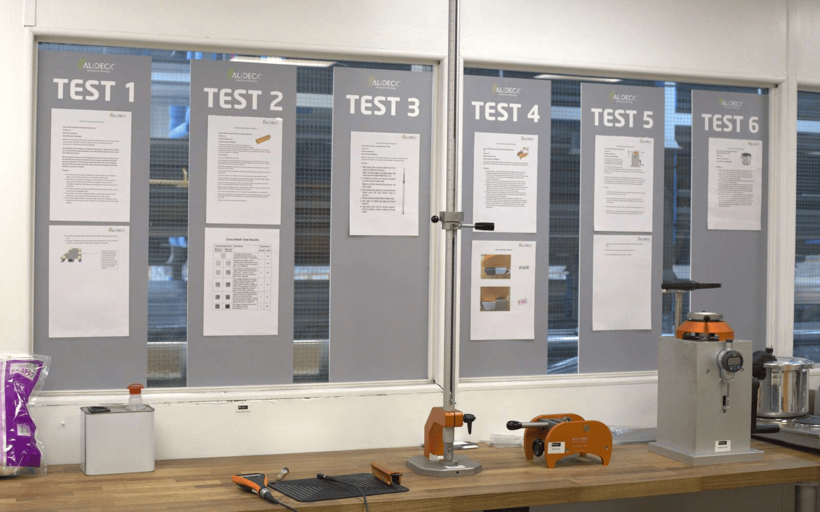 AliDeck testing to ensure powder coated aluminium decking, railings, cladding durability and suitability for seaside areas.