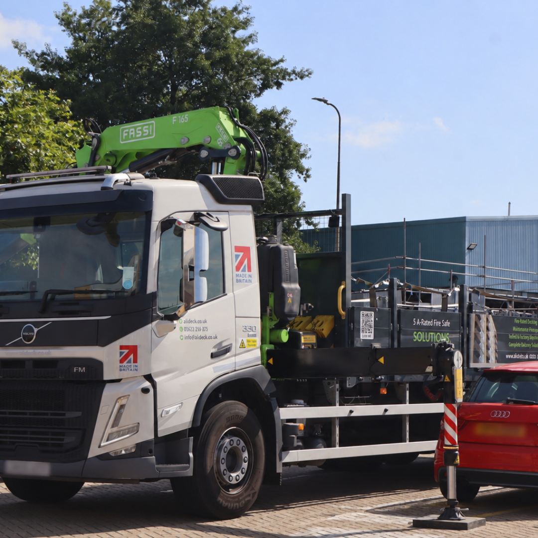 AliDeck branded delivery truck