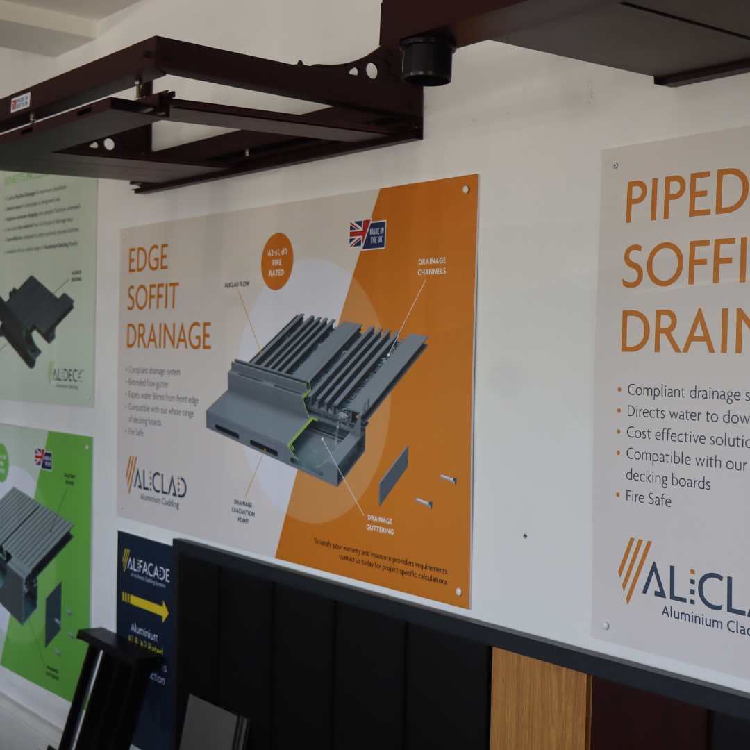 AliDeck Soffit Drainage signage
