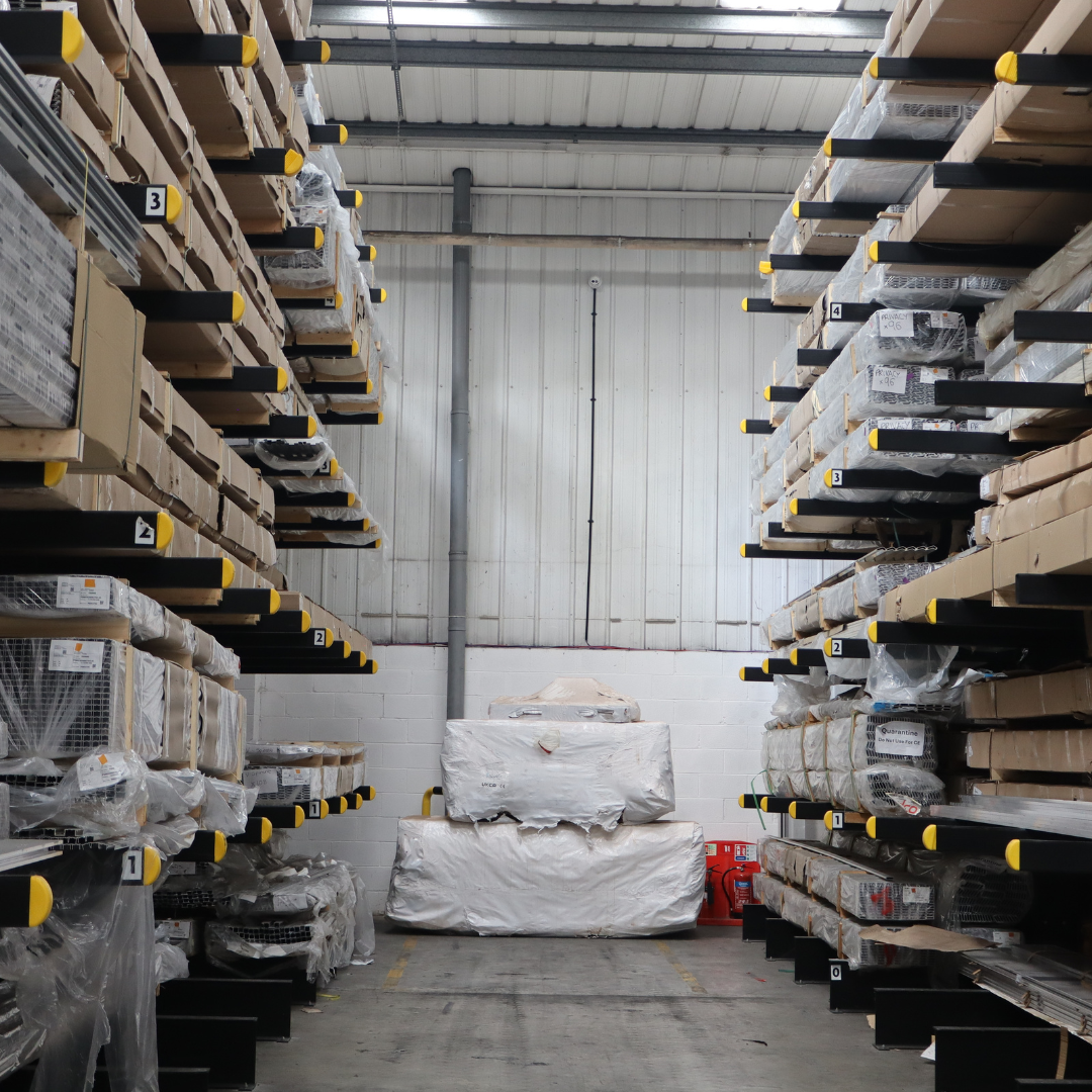 Aluminium decking stock at AliDeck's Rochester HQ
